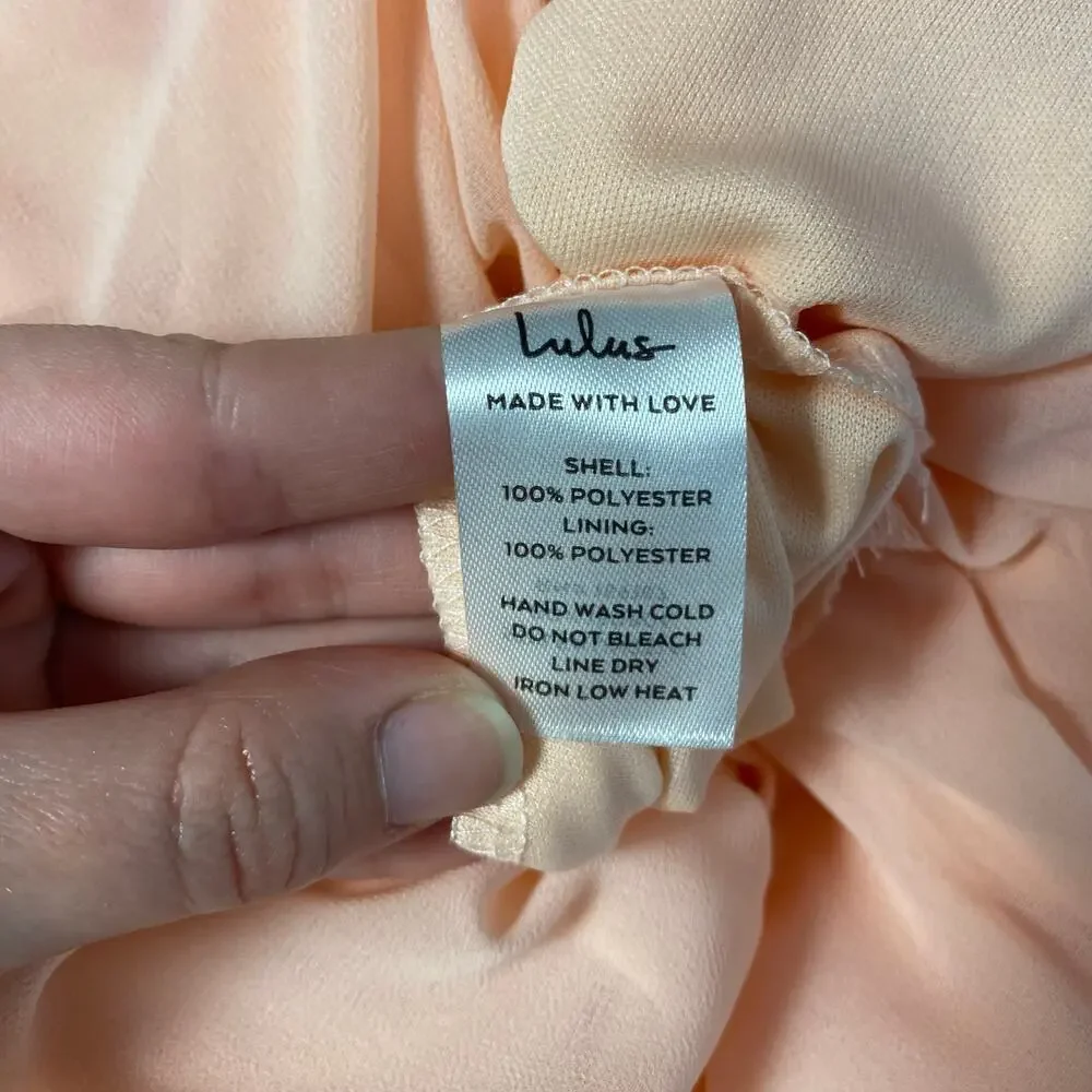 Lulus NWT Brilliant Perfection Blush Pink Cold-Shoulder Tiered Maxi Dress Size S